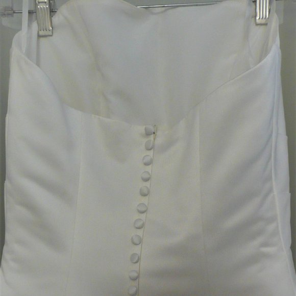 Bella Barmals Wedding Column Dress White Strapless Size 8 Bride - Picture 7 of 12